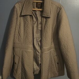Anne Klein Quilted Brown Utility Jacket